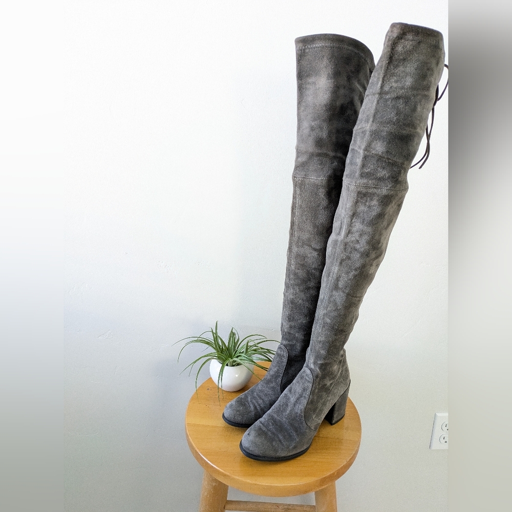 Stuart Weitzman Gray Over-the-Knee Boots - Picture 4 of 14